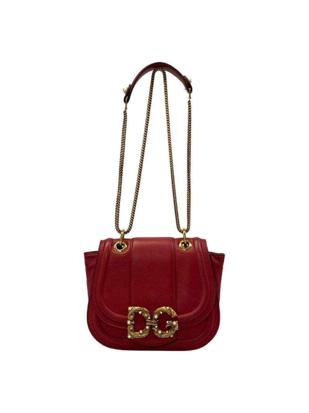 Dolce & Gabbana Shoulder Bag DG Amore Red Chain Leather